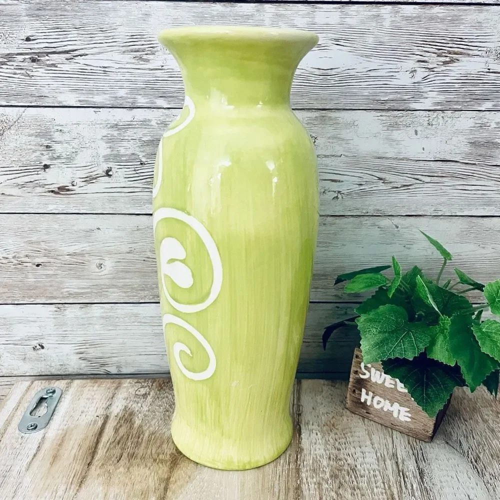 New Gorgeous White & Green Modern Ceramic Vase